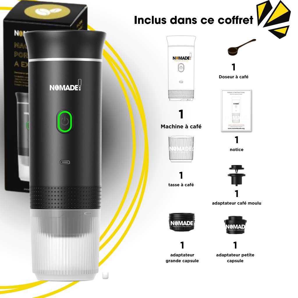 Portable Espresso Machine for Nespresso Dolce Gusto capsules and gr