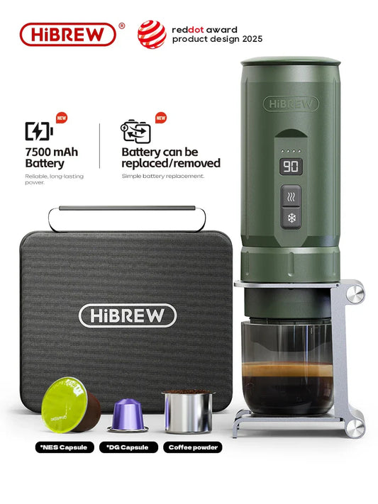 HiBREW Portable Espresso Coffee Machine for Car & Home Camping Coffee Maker