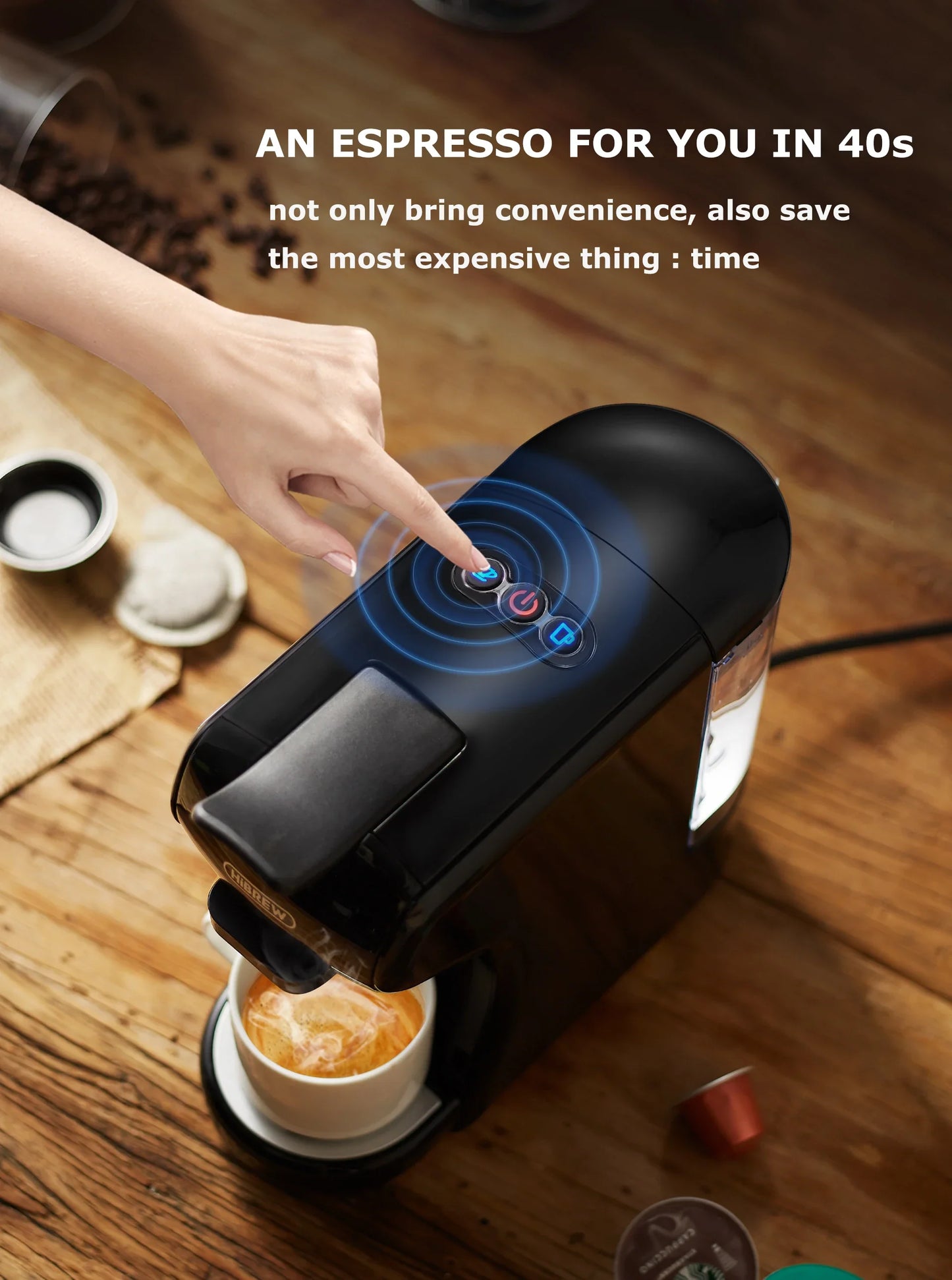 HiBREW Coffee Machine 19 Bar 4in1 & Cold Multiple Capsule Espresso Cafetera