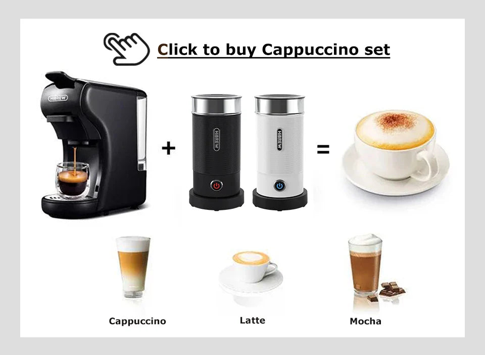 HiBREW Coffee Machine 19 Bar 4in1 & Cold Multiple Capsule Espresso Cafetera