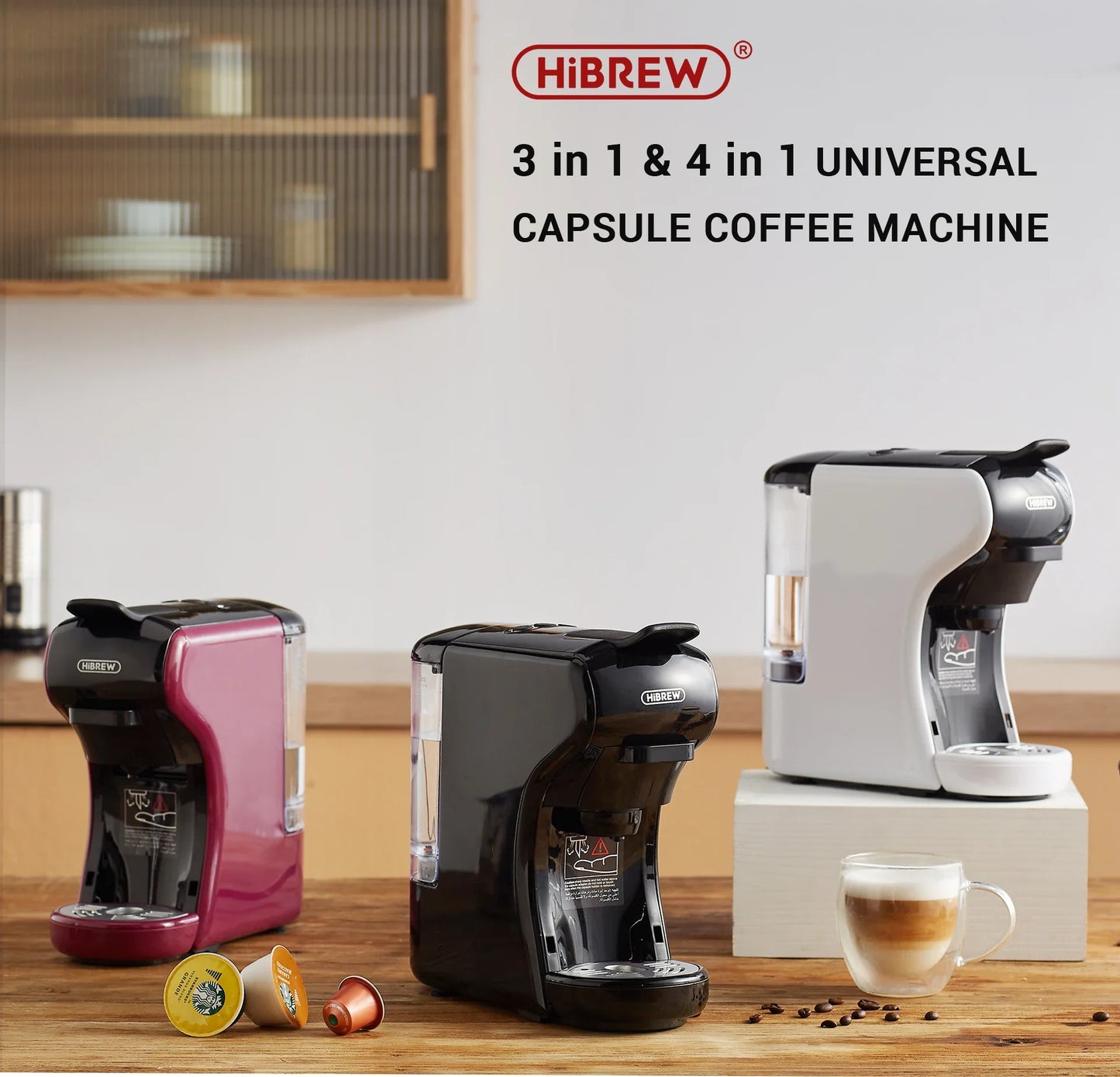 HiBREW Coffee Machine 19 Bar 4in1 & Cold Multiple Capsule Espresso Cafetera