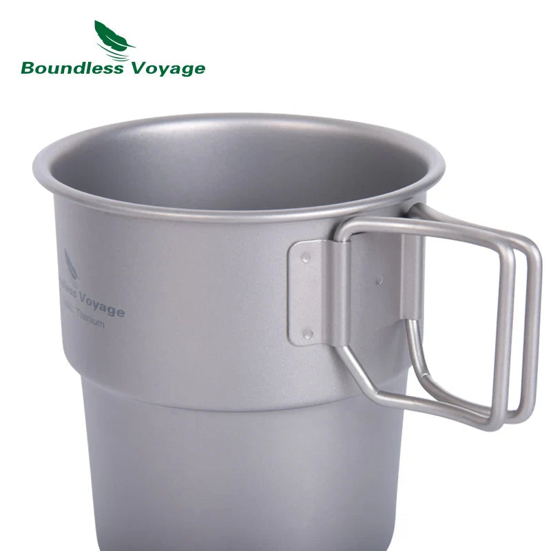 Boundless Voyage Titanium Coffee Cup 250ml Outdoor Portable European Stackable