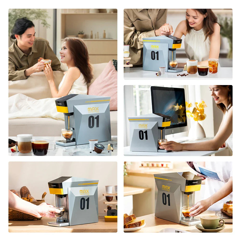 Max Capsule Coffee Machine Electric Automatic Espresso Maker Compatible with Nes