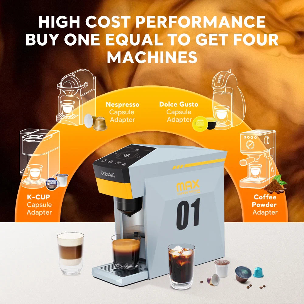 Max Capsule Coffee Machine Electric Automatic Espresso Maker Compatible with Nes