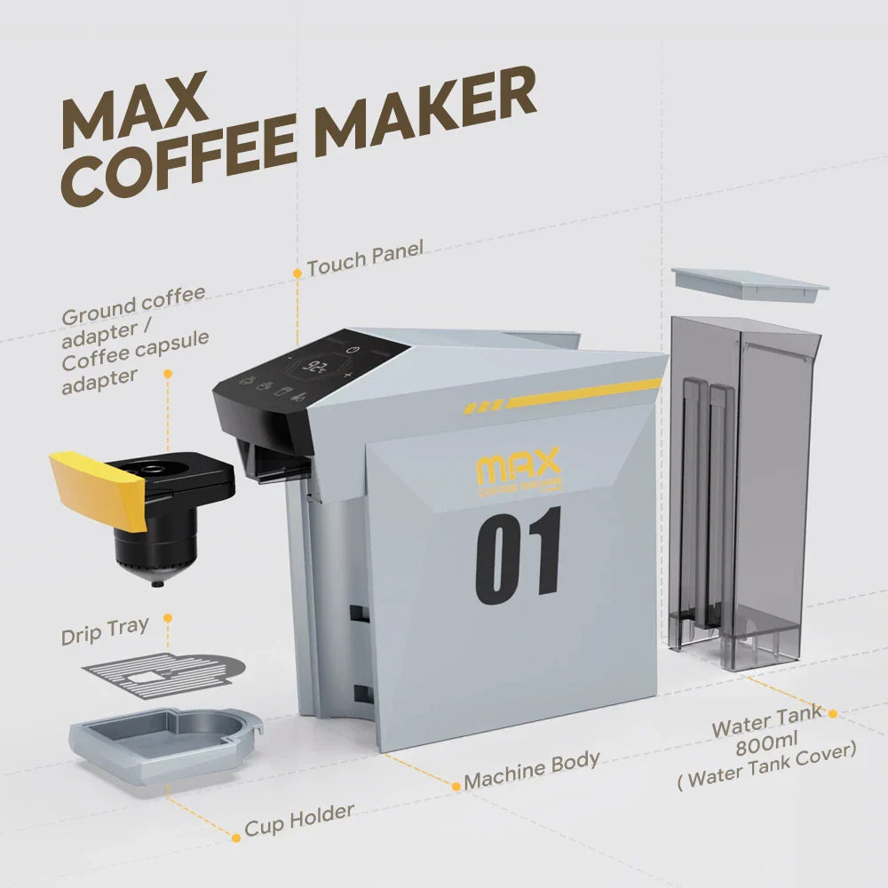 Max Capsule Coffee Machine Electric Automatic Espresso Maker Compatible with Nes