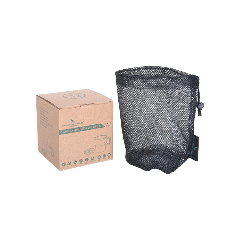 Boundless Voyage Titanium Coffee Cup 250ml Outdoor Portable European Stackable