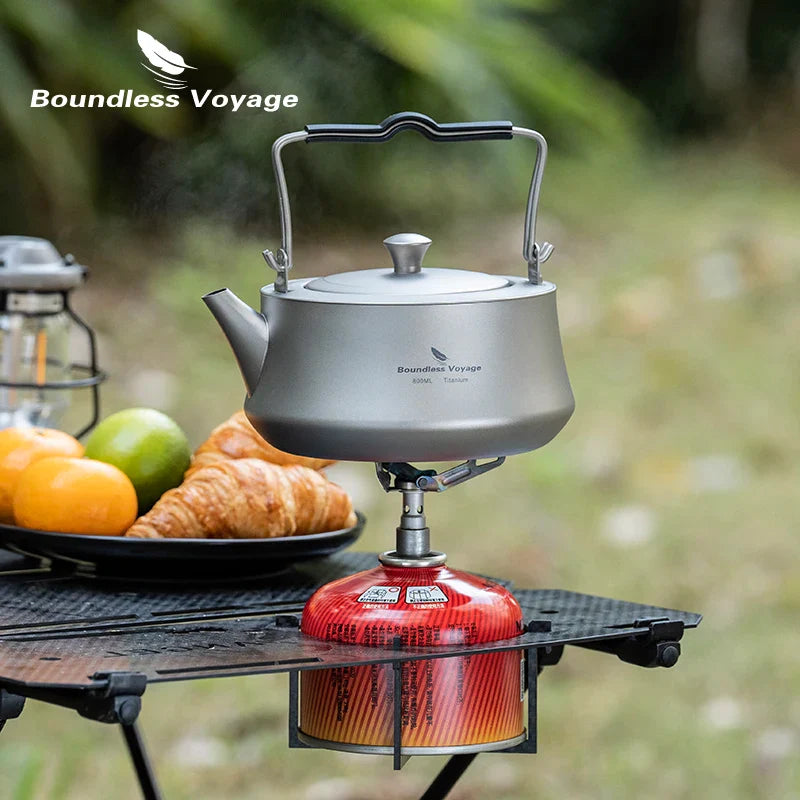Boundless Voyage 800ml Titanium Kettle with Infuser Ultralight Stovetop Teapot