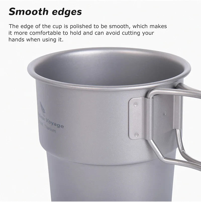 Boundless Voyage Titanium Coffee Cup 250ml Outdoor Portable European Stackable