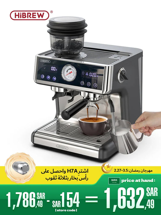 HiBREW Dual Boiler System Barista Pro 20Bar Bean to Espresso Cafetera Coffee