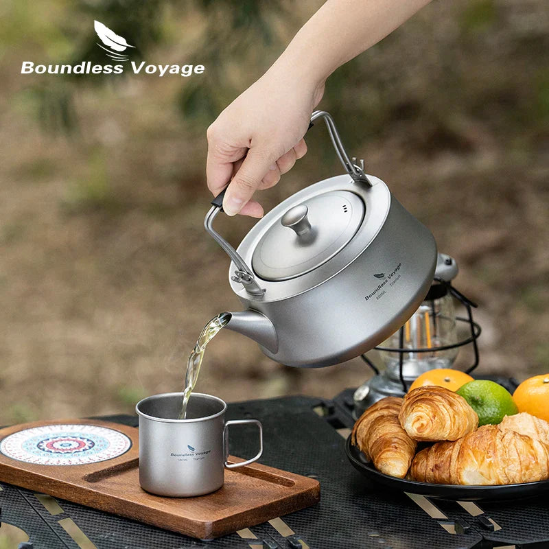Boundless Voyage 800ml Titanium Kettle with Infuser Ultralight Stovetop Teapot
